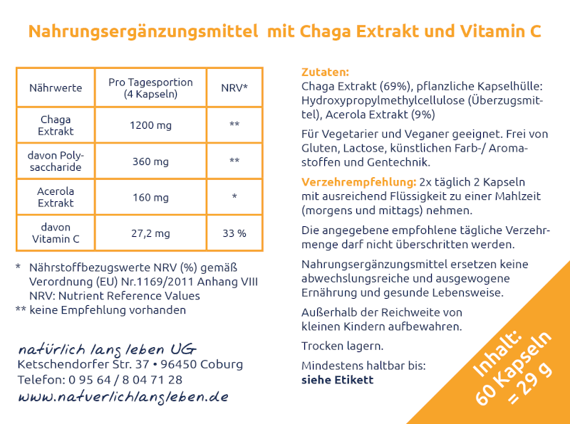 Nährwerte für Bio Chaga Extrakt Kapseln />
                                        
                                    
            </div>
                                <div class=